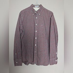 J. Lindeberg Men's button down shirt Bobby Oxford – Red Green Check L, Cotton